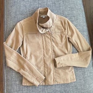 James Perse Tan Skinny Moto Jacket | Zipper and Stretch Side Panels | Size 1